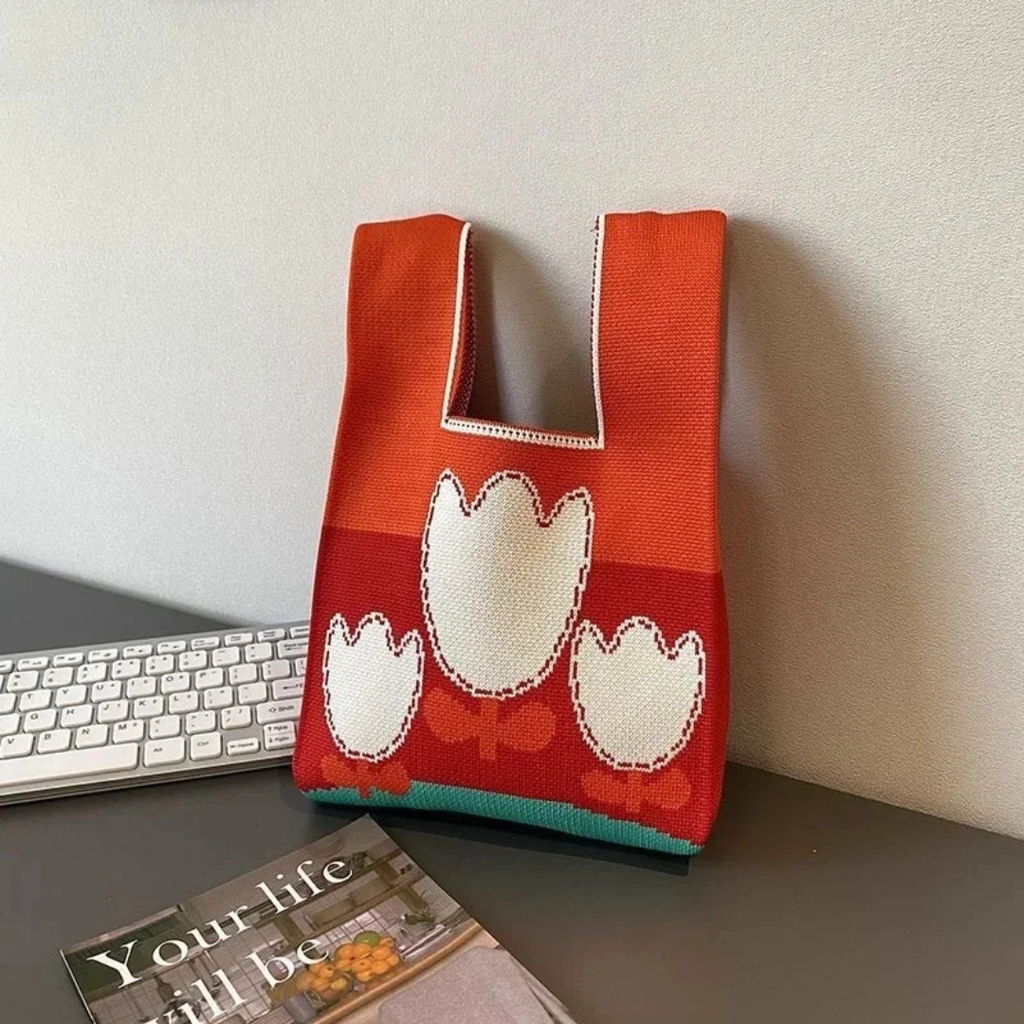 Flowers - Knitted Bag