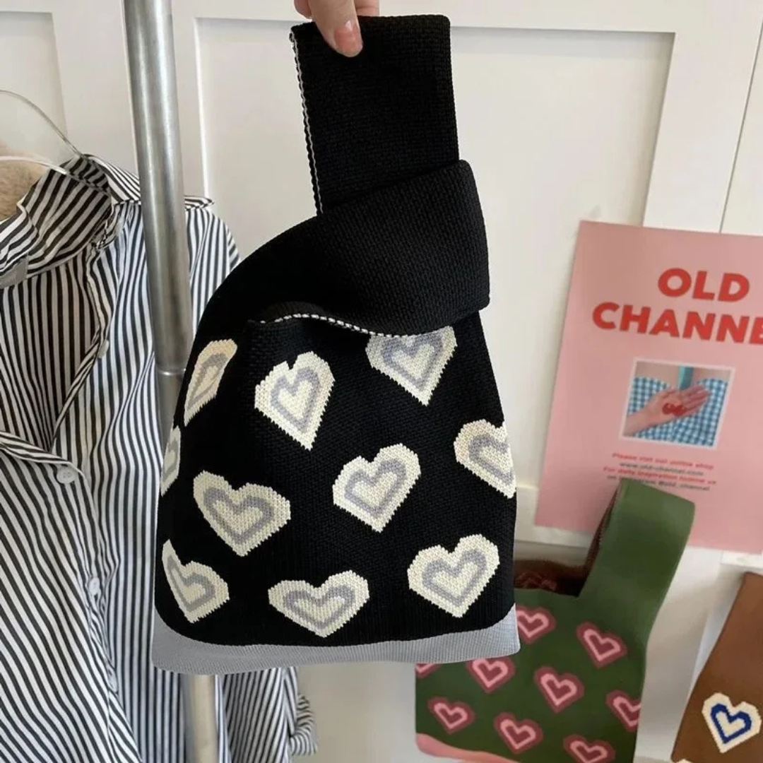 Hearts - Knitted Bag