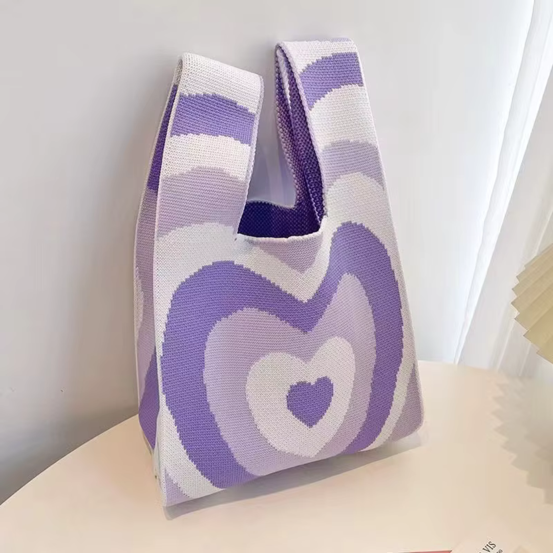 Hearts - Knitted Bag