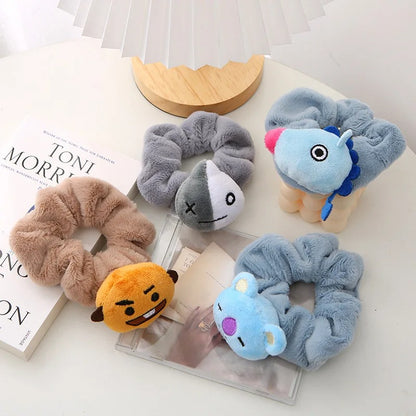 BT21 Cartoon Plush Hair Scrunchies