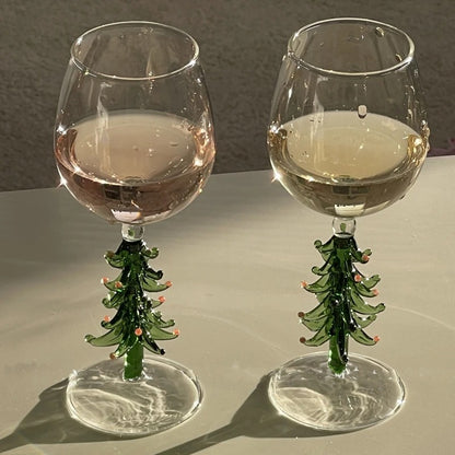 Christmas Tree Wine Glass