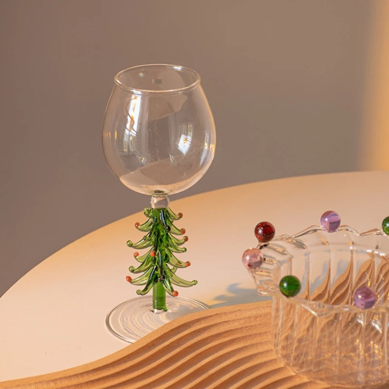 Christmas Tree Wine Glass