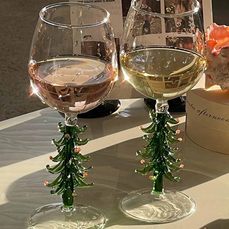 Christmas Tree Wine Glass