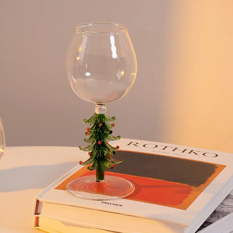 Christmas Tree Wine Glass